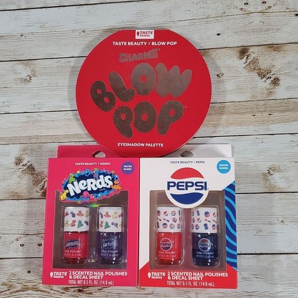 NWT Charms Blow Pop Eyeshadow Palette 9 Shades w/‎ Mirror Nerds & Pepsi Polishes - Picture 1 of 11